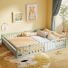 Costway Queen Size Floor Bed with Full Length Safety Guardrails & Door for Boys, Girls Pink/Gray/Natural/Icy Aqua/White/Mint Sky - 4 of 4