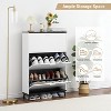 Wooden Shoe Cabinet with 3 Flip Drawers, 47¡± Tall Narrow Shoe Storage Unit for 18 Pairs - 3 of 4