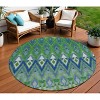 Green And Blue Southwestern Washable Indoor Outdoor Area Rug - 2 of 4