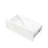 Modern Coffee Tables for Living Room, LED Coffee Table, Storage Coffee Table, Wood Center Table with 2 Drawers and Open Side Shelf, White - 4 of 4
