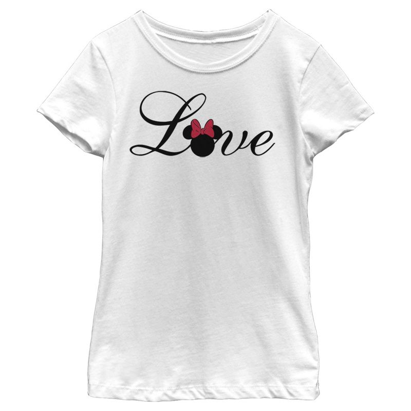 Girl's Disney Minnie Mouse Love T-Shirt, 1 of 5