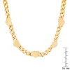 Steeltime Ladies stainless steel cuban heart link necklace. Color Options: Silver, Gold, Rose Gold - 3 of 4