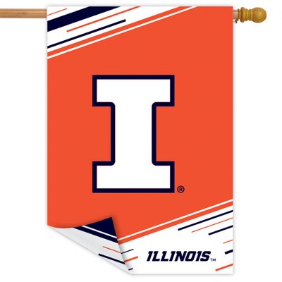 Illinois University NCAA Licensed Double-Sided Polyester House Flag 28" x 40"