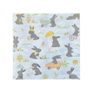 Daydream Society - Bunnies In The Garden Large Print Napkins - Pack of 16 Paper Napkins - 1 of 3