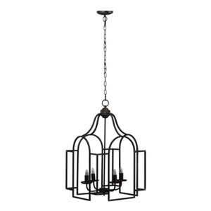 Malin Entry 4-Light Chandelier Antique Black - A&B Home: Wrought Iron, Corded, UL Listed, No Shade - 1 of 4
