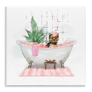 Stupell Industries Chic Yorkie Dog in Bubble Bath, 12" x 12" - 1 of 4