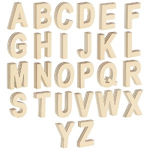 Bright Creations 83 Piece Wooden Letters for Crafts, 4-Inch Alphabet Cutouts for DIY Painting, Crafts, Wall Decorations - 1 of 4