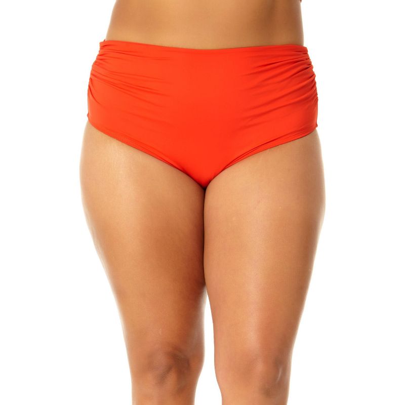 Anne Cole Plus - High Waisted Shirred Bottom, 1 of 6