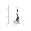 Black Bow Jewelry Sterling Silver with Crystals Wedding Dress Dangle Bead Charm - 2 of 3