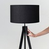 Brightech Eden Mid-Century Dimmable (Includes LED Light Bulb) Tripod Floor Lamp Polished Black Wood - 3 of 4