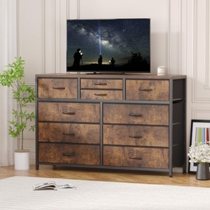 Dresser TV Stand, Wide Entertainment Center with 10 Drawers for 55” TV - 1 of 4