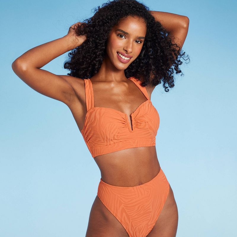 Women's Bandeau Jacquard Bikini Top - Shade & Shore™ Orange, 5 of 11
