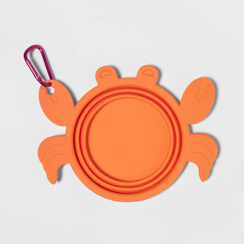 Crab Collapsible Dog Bowl with Carabiner - Pink - Sun Squad&#8482;, 3 of 5