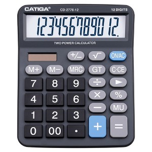 CATIGA 8-Digit & 12-Digit Desktop Calculator, Large LCD, Sensitive Buttons, Dual Solar Power, Standard Function for Office, Home, School - 1 of 4