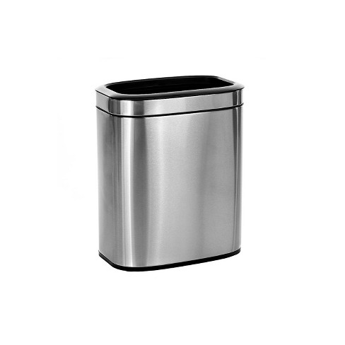 Alpine Industries 5.3 Gal Stainless Steel Office Commercial Open Top Trash Can 