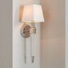 Possini Euro Design Irene Modern Wall Light Sconce Polished Nickel Hardwire 6" Fixture White Fabric Shade for Bedroom Reading Living Room Hallway Home - 2 of 4