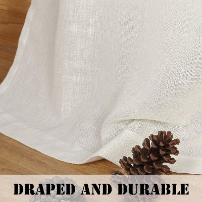 H.Versailtex Linen Curtains Nickel Grommet Energy Saving Light Filtering Semi Sheer Curtain TERRACOTTA 52W x 96L