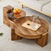 Modern Coffee Tables Set of 2, Coffee Table with Detachable Nightstand, Accent Center Table with Glass Top Side Table for Bedroom Office - 2 of 4
