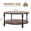 Round Coffee Table Coffee Table for Living Room 2-Tier Rustic Wood Desktop with Storage Shelf Modern Design Home Furniture - 4 of 4