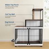 2 in 1 Corner Pet Kennel for Dogs and Cats with 2 Food Bowl, Cat Scratching Post, Top Perch Bed, Multi-Functional - 4 of 4