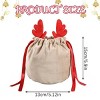 Christmas Gift Bags 10-Pack, Velvet Drawstring Pouches with Deer Ear Design, Reusable Flannel Goody Bags for Candy and Party Favors (2 Styles) - 2 of 4