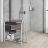 Free Standing Bathroom Rack with Storage Shelf - 3-Tier Bar Drying Holder Organizer, Hanging Towel, Blanket, Quilt for Bedroom, Laundry Room, White - image 4 of 4