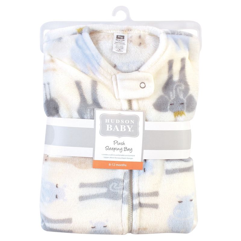 Hudson Baby Infant Boy Plush Sleeping Bag, Sack, Blanket, Royal Safari, 3 of 4