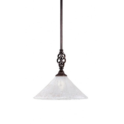 Toltec Lighting Elegante 1 - Light Pendant in  Dark Granite with 12" Gold Ice Shade