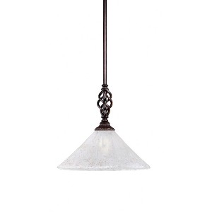 Toltec Lighting Elegante 1 - Light Pendant in  Dark Granite with 12" Gold Ice Shade - 1 of 1