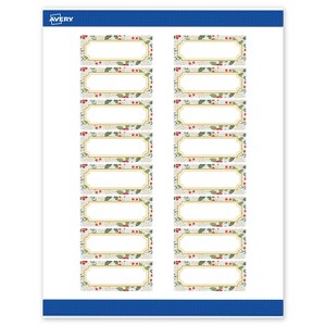 Avery Labels, 1" x 2-5/8", Gold-Blue Border Berries, Matte, 160ct - 1 of 4