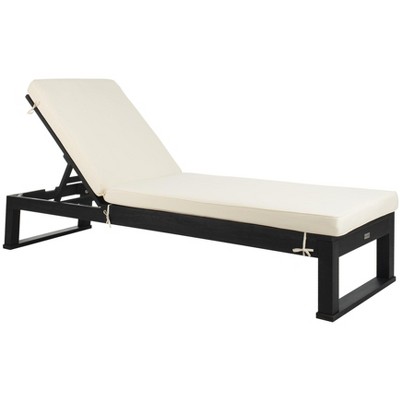 Contemporary Black & Beige Hanging Chaise Lounger with Cushions