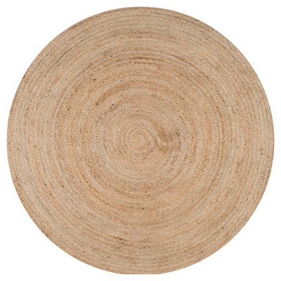 4' Round Hand Woven Rigo Jute Area Rug Natural - Nuloom : Target