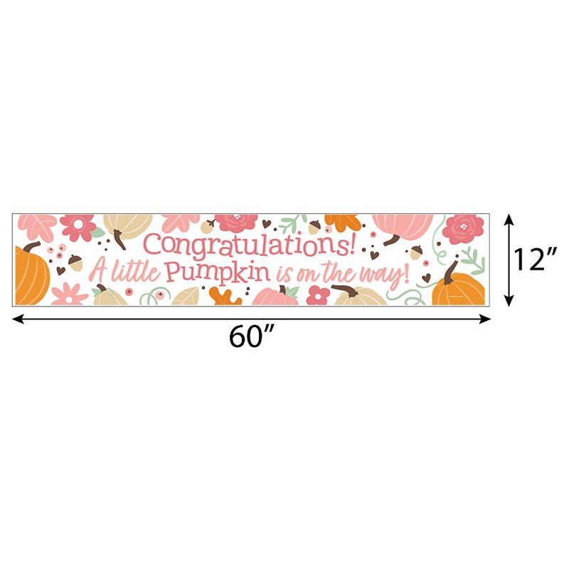 Big Dot of Happiness Girl Little Pumpkin - Fall Baby Shower Decorations Party Banner, 2 of 8