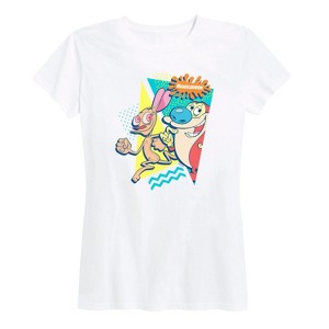 Women's - Ren & Stimpy - Ren and Stimpy Retro Nickelodeon Logo Short Sleeve Graphic T-Shirt - 1 of 4