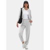 EXLURA Women's Business One Button Blazer Jacket High Elastic Waist Pant Suit Set Casual Loose 2 Piece Suits Office Work - 3 of 4