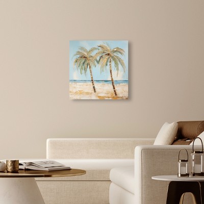 30" x 30" Tropical Palm Trees Canvas Wall Art