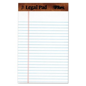 TOPS "The Legal Pad" Ruled Perforated Pads 5 x 8 White 50 Sheets Dozen 7500 - 1 of 4