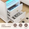Nightstand with Charging Station, 17.7"W LED Bedside Table End Table - 4 of 4