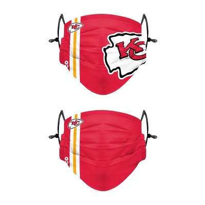 NFL Kansas City Chiefs Adult Gameday Adjustable Face Covering - 2pk