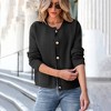 BLUEMING Womens Cardigans Striped Long Sleeve Button Down V Neck  Casual Knit Cardigan Sweaters - 3 of 4