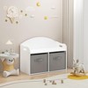 VYNXARIA Kids Wooden Toy Box/Bench with Collapsible Fabric Drawers,Toy Storage Cabinet Organizer, White - 3 of 4