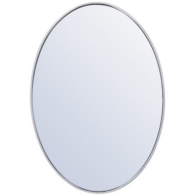 Elegant Lighting Metal frame oval mirror 34 inch in silver