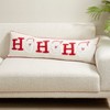 Saro Lifestyle Ho Ho Ho Santa Poly Filled Throw Pillow, 13"x40", Red/White - 3 of 3