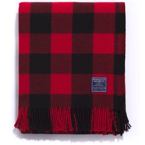 50"x72" Buffalo Check Throw Blanket Red/Black - Faribault Woolen Mill - 1 of 3