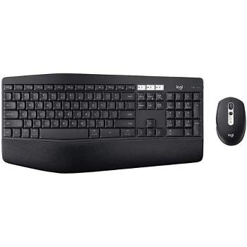 Logitech MK825 Wireless Keyboard/Mouse Combo, Full-Size Keyboard with XL Cushioned Palm Rest, Bluetooth Black