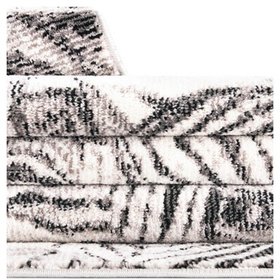 Charcoal Floral Synthetic 8' x 10' Rectangular Area Rug