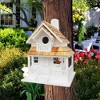 Home Bazaar 11" Backyard Bird Cottage Wood Bird House White - 2 of 2