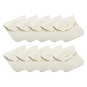 Unique Bargains Portable  Velvet Snap Button Soft Storage Jewelry Pouches 10 Pcs - 1 of 4