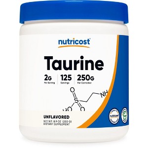 Nutricost Taurine Powder (250 Grams) Unflavored - 125 Servings, 2000mg Per Serving - 1 of 4