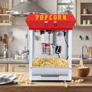 SEVOBAL Popcorn Poppers Bar Style Popcorn Maker with 6oz Kettle Tempered Glass and Stainless Steel Accessories for Parties, Red, 15.16"*13.39"*20.87" - 1 of 4